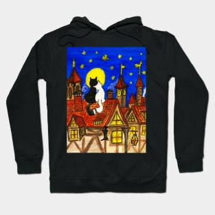 Two cats on the roof Hoodie